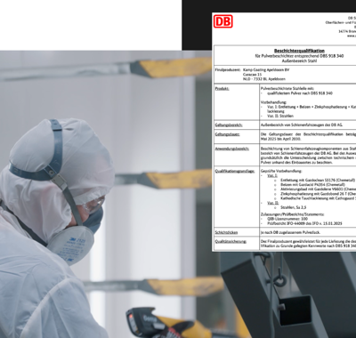 KAMP COATING GROEP BEHAALT DEUTSCHE BAHN CERTIFICERING